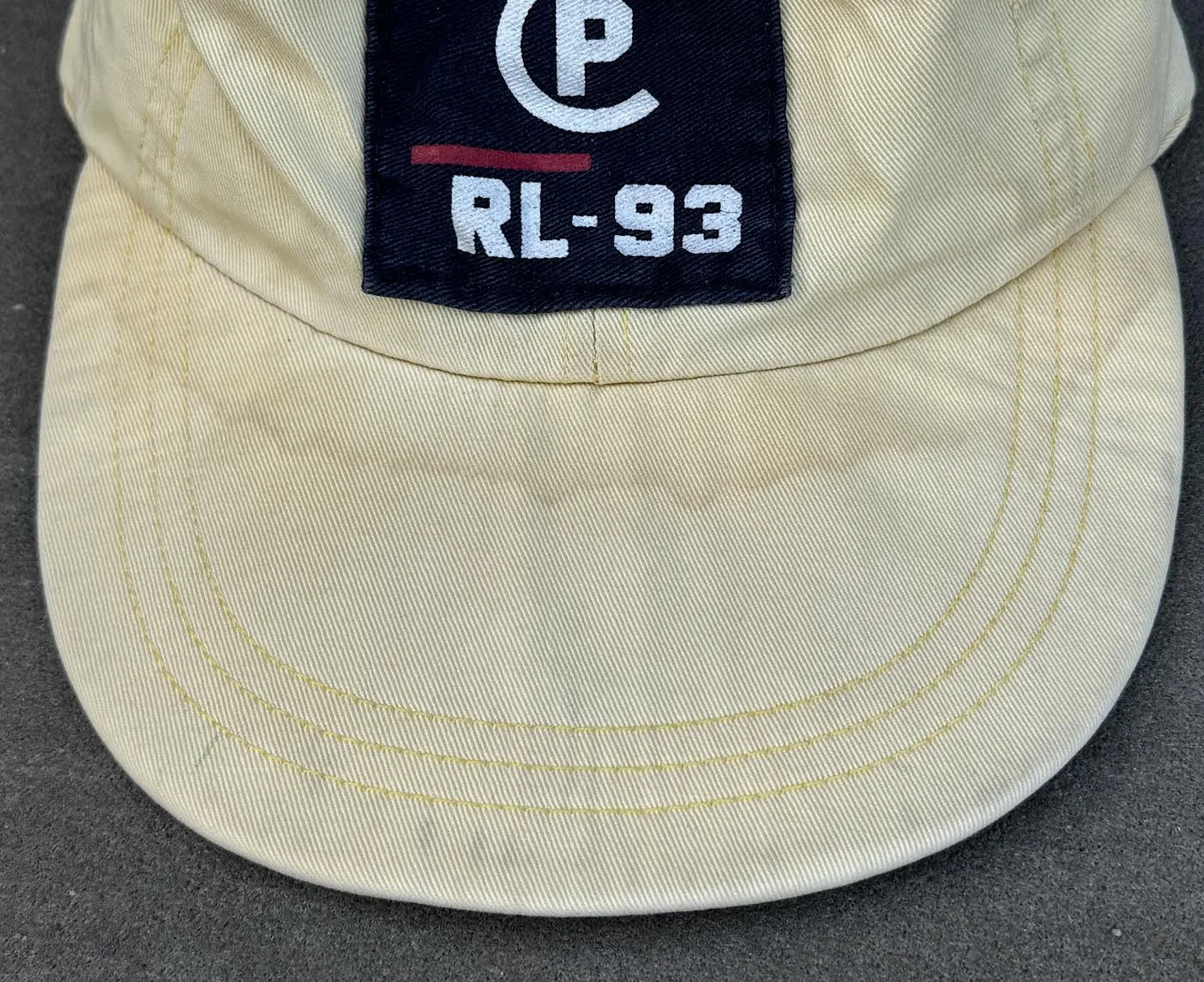 Vintage Polo Ralph Lauren RL-93 Yellow Fitted Hat (Size L Fits